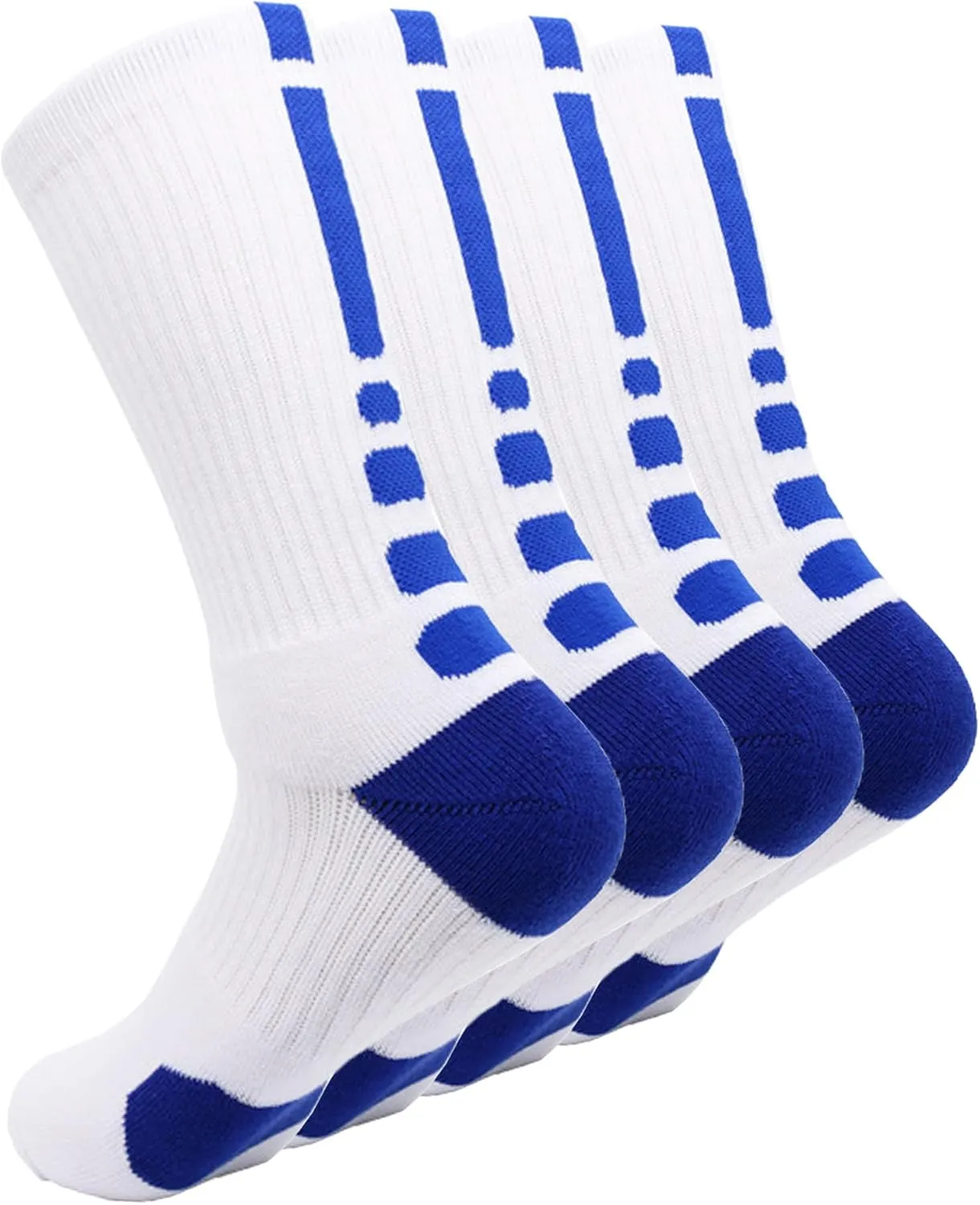 4Pairs Elite Basketball Socks Cushion Athletic Crew Socks Thick Performance Sport Soccer Towel Socks 7-12