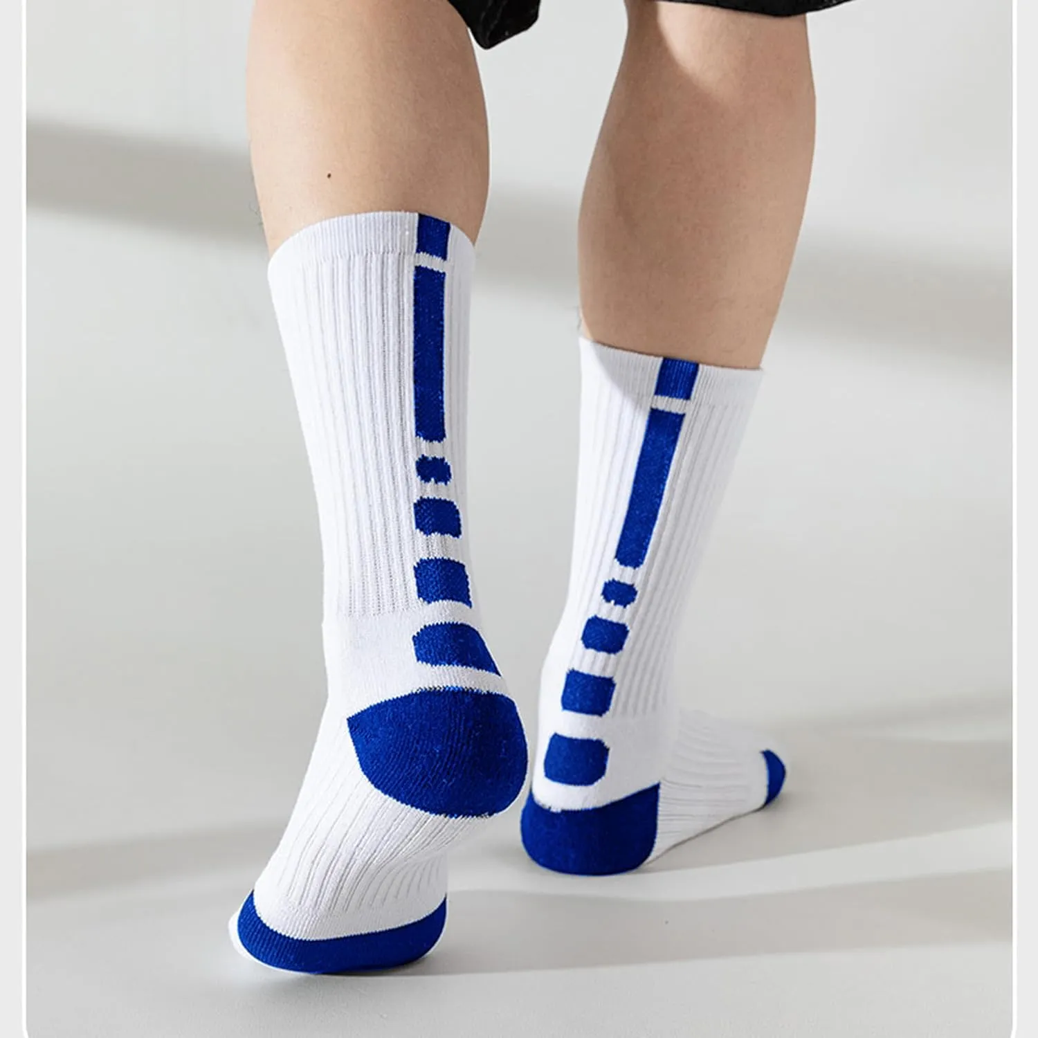 4Pairs Elite Basketball Socks Cushion Athletic Crew Socks Thick Performance Sport Soccer Towel Socks 7-12