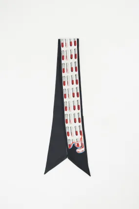 Black & Multi Matchstick Lipstick Scarf