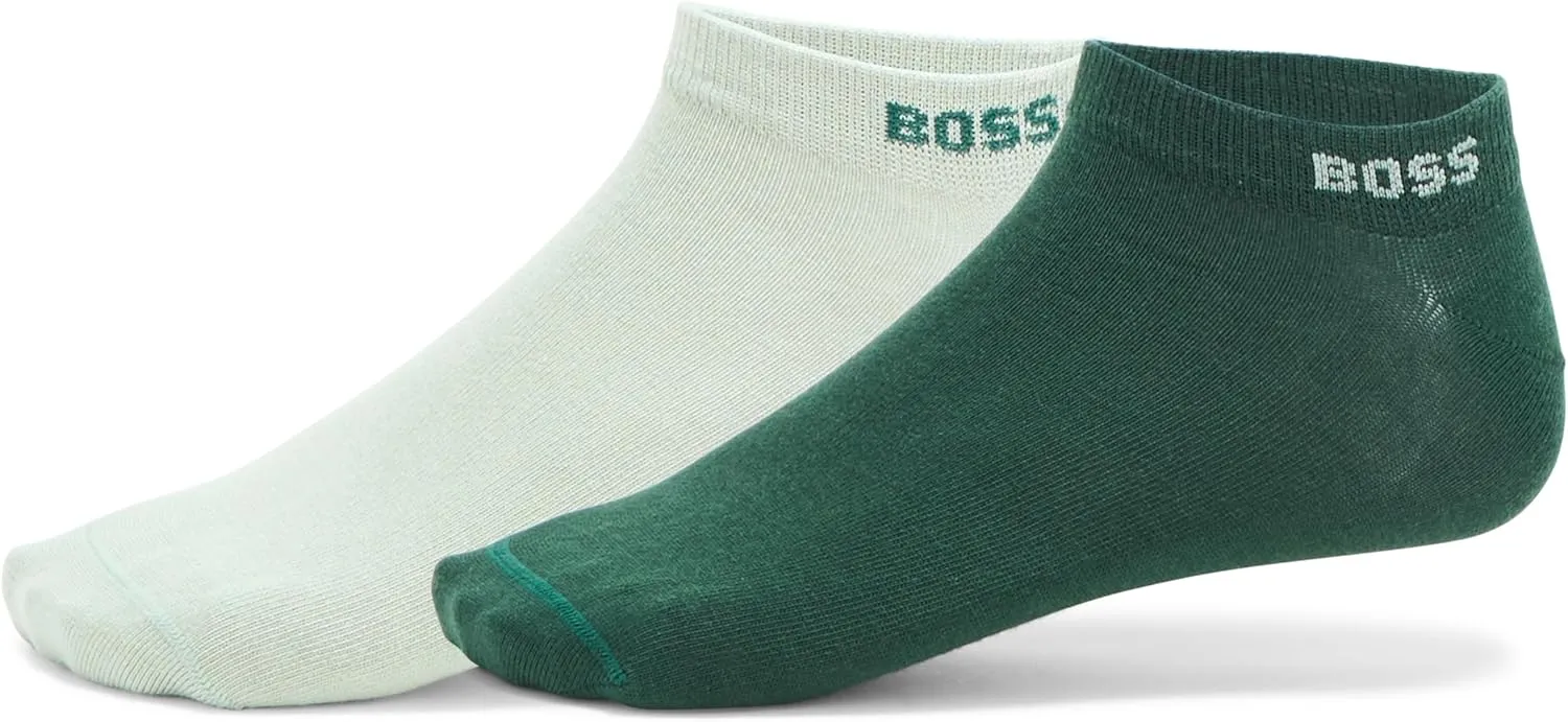 BOSS Men's 2-pack Solid Cotton Ankle Socks