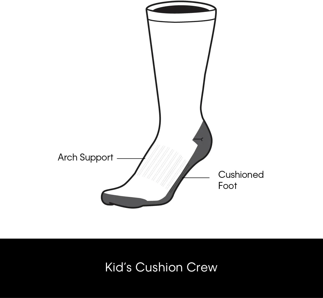 Calvin Klein Boys' Crew Socks - 6 Pack Stretch Performance Cushioned Comfort Mid Calf Athletic Socks with Arch Support