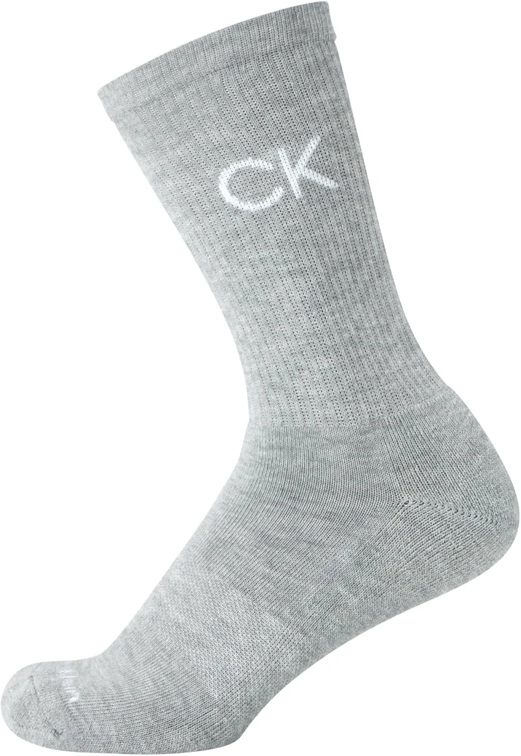 Calvin Klein Boys' Crew Socks - 6 Pack Stretch Performance Cushioned Comfort Mid Calf Athletic Socks with Arch Support