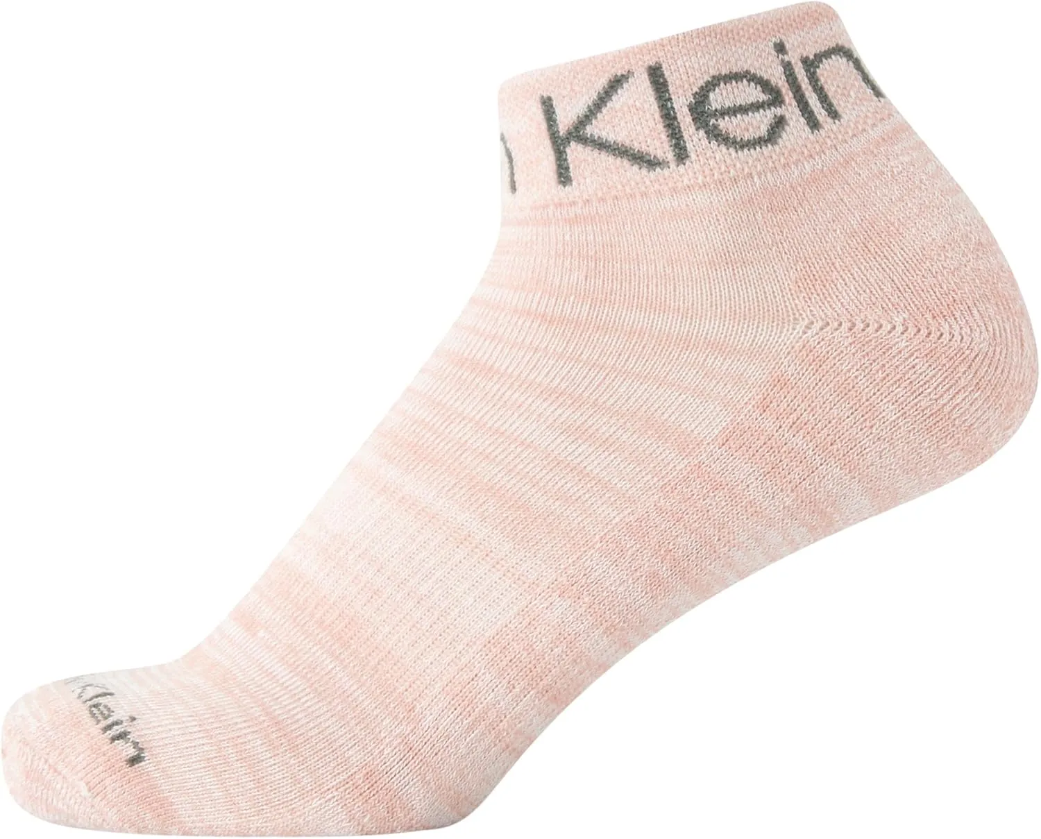 Calvin Klein Girls' Quarter Socks - 6 Pack Stretch Performance Cushioned Comfort Athletic Ankle Socks with Arch Support