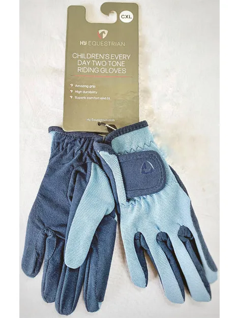 Children's Two Tone Everyday Riding Gloves