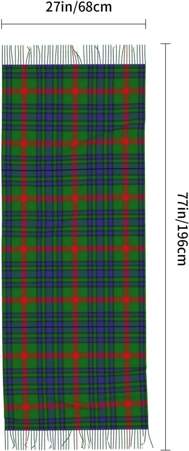 Clan Stewart Hunting Tartan Imitation Cashmere Tassel Scarf Winter Scarf Autumn Softest Classic Warm