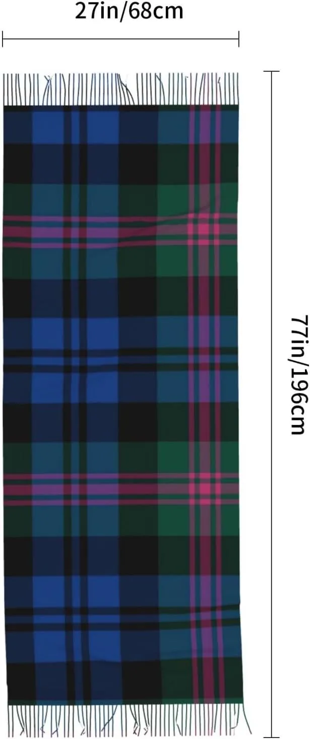 Clan Stewart Hunting Tartan Imitation Cashmere Tassel Scarf Winter Scarf Autumn Softest Classic Warm