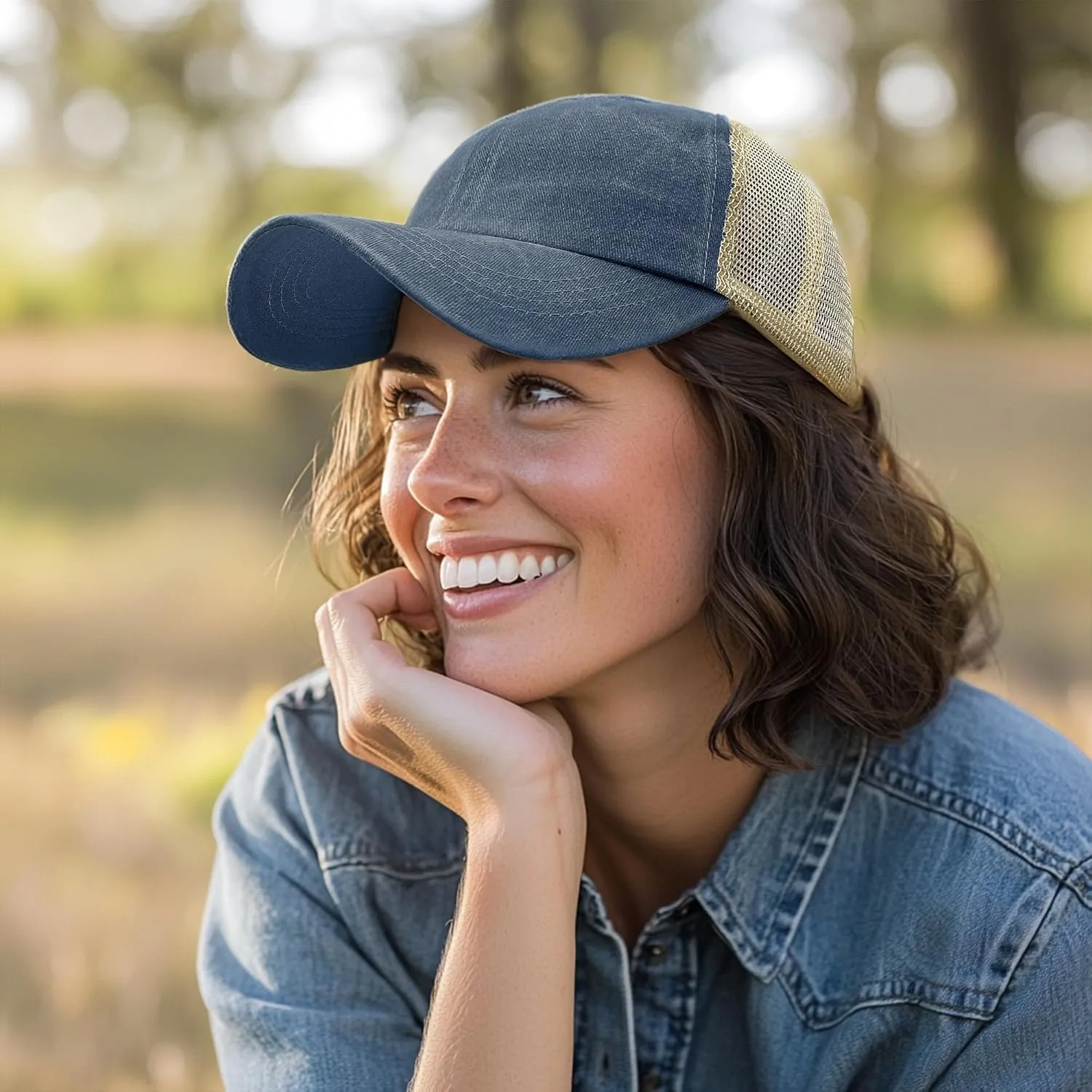 CLAPE Mesh Baseball Cap Summer Breathable Trucker Mesh Hat Golf Dad Hats Quick Dry Cool Hats Outdoor Sports Running Cap