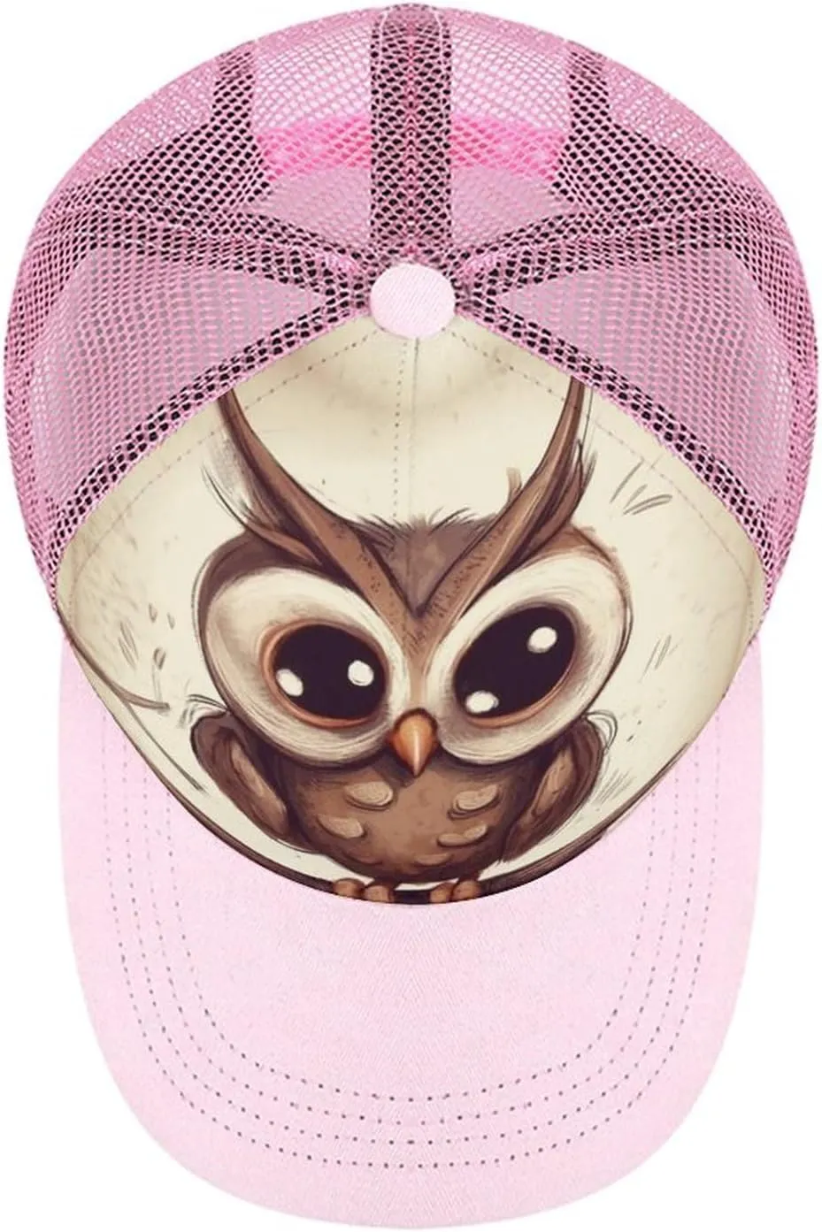 Cute Owl Adult Baseball Cap Hollow Baseball Hat Sun Visor Hat Adjustable Golf Hat for Men Women