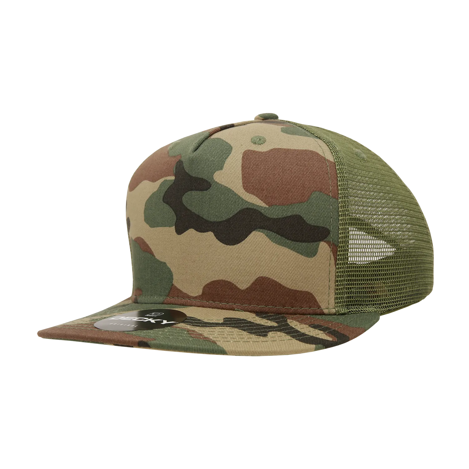 Decky 1040 Blank 5 Panel Trucker Snapback Hat - PALLET Pricing