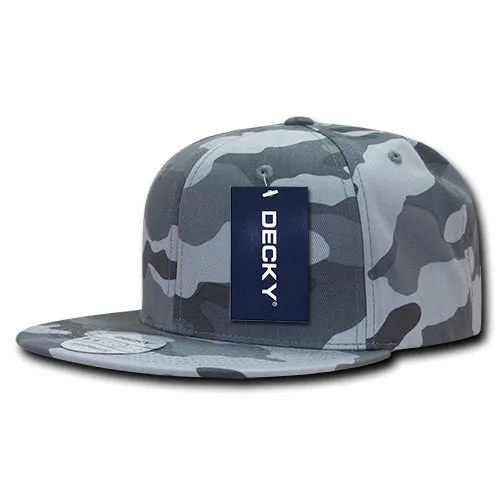 Decky 1049 Camo Snapback Hat, 6 Panel Camouflage Flat Bill Cap