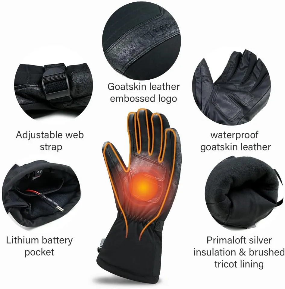 Explorer 3 Unisex Skiing & Snowboarding Heated Gloves Waterproof Touch Screen Cold Weather Winter Gloves