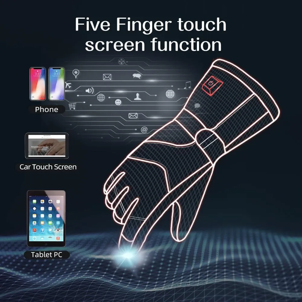 Explorer 3 Unisex Skiing & Snowboarding Heated Gloves Waterproof Touch Screen Cold Weather Winter Gloves
