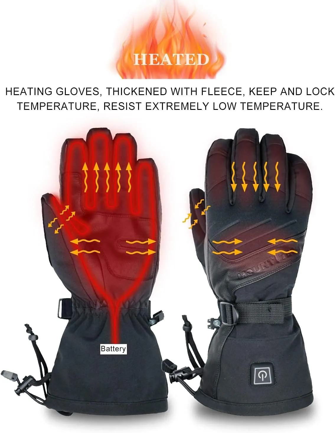 Explorer 3 Unisex Skiing & Snowboarding Heated Gloves Waterproof Touch Screen Cold Weather Winter Gloves