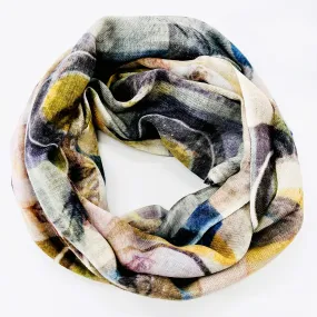 Fine Wool Silk Blend Scarves Blue Tones