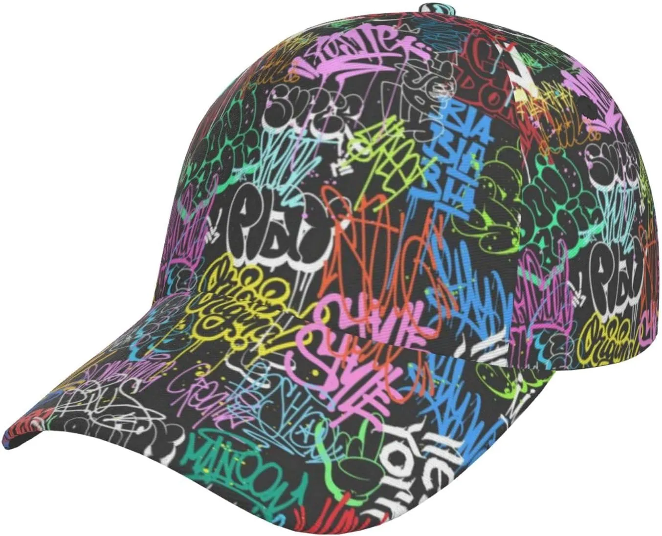 Funny Graffiti Hats Colorful Graffiti Baseball Cap Adjustable Snapback Trucker Hat for Women Men