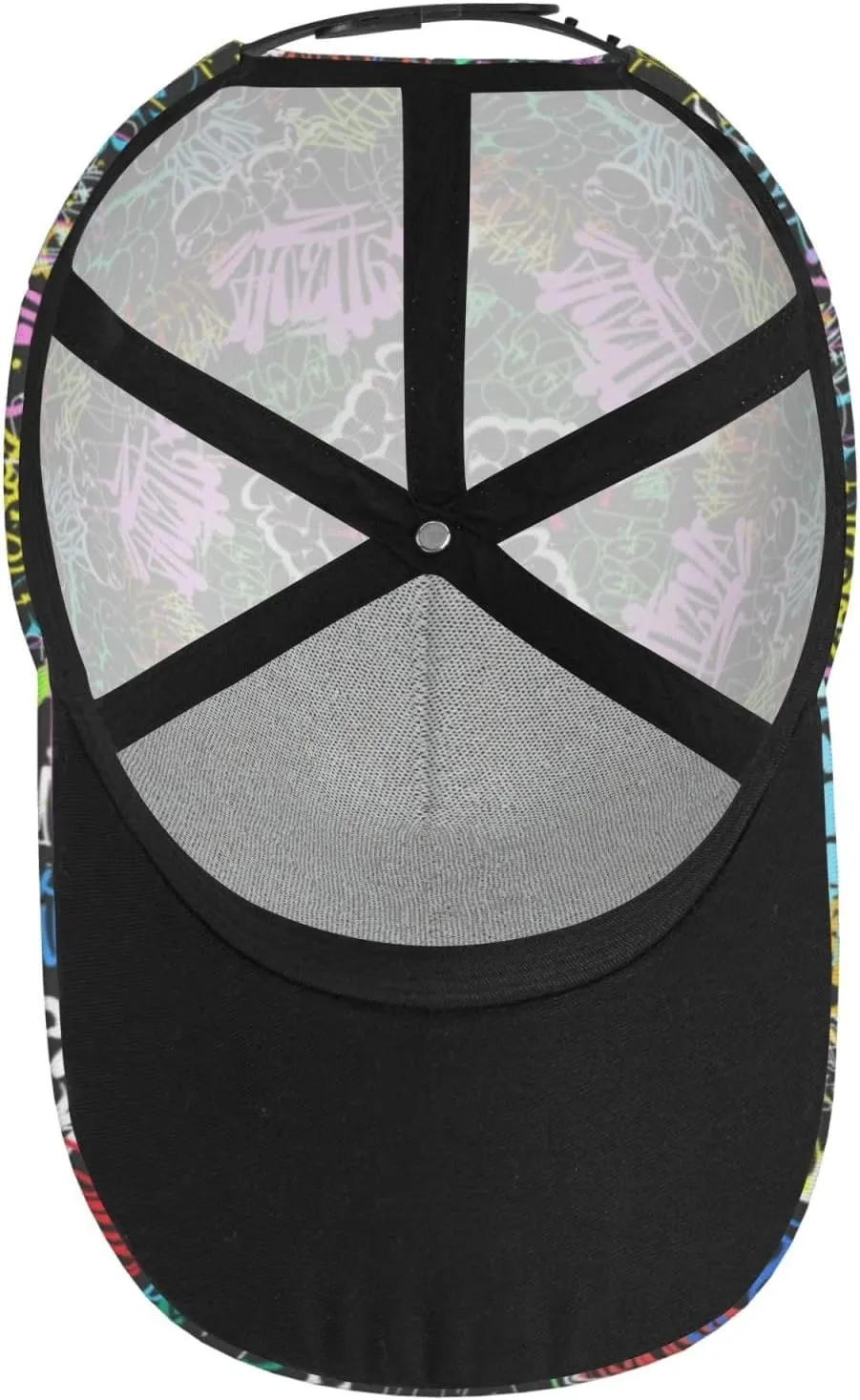 Funny Graffiti Hats Colorful Graffiti Baseball Cap Adjustable Snapback Trucker Hat for Women Men
