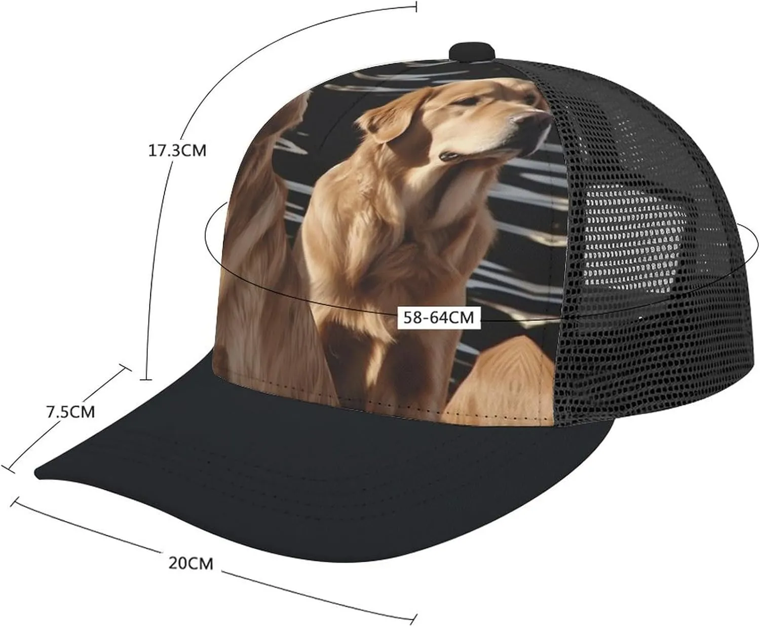 Golden Retrievers Adult Baseball Cap Hollow Baseball Hat Sun Visor Hat Adjustable Golf Hat for Men Women