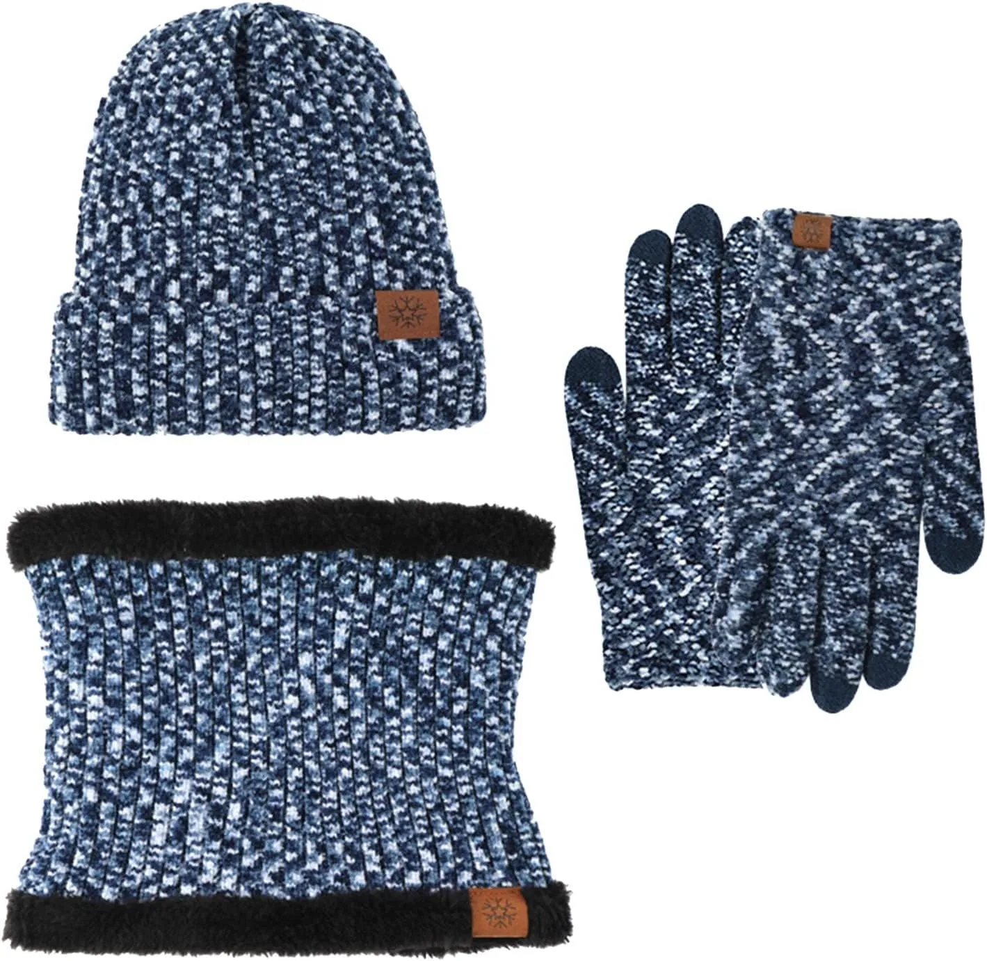 Hat Scarf Gloves Set Fleece Warm Knit Neck Warmer Wool Thermal Cap Outdoor Sport Ski Bike Mittens Men Hat Gloves