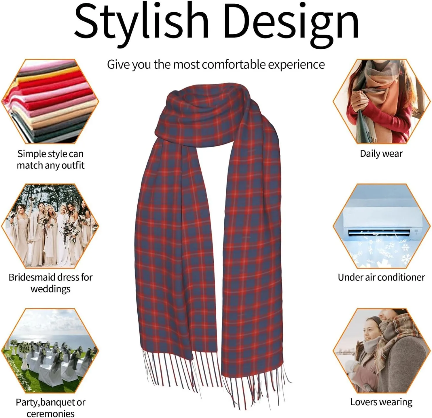Holyrood Original Scottish Tartan Imitation Cashmere Tassel Scarf Winter Scarf Autumn Softest Classic Warm