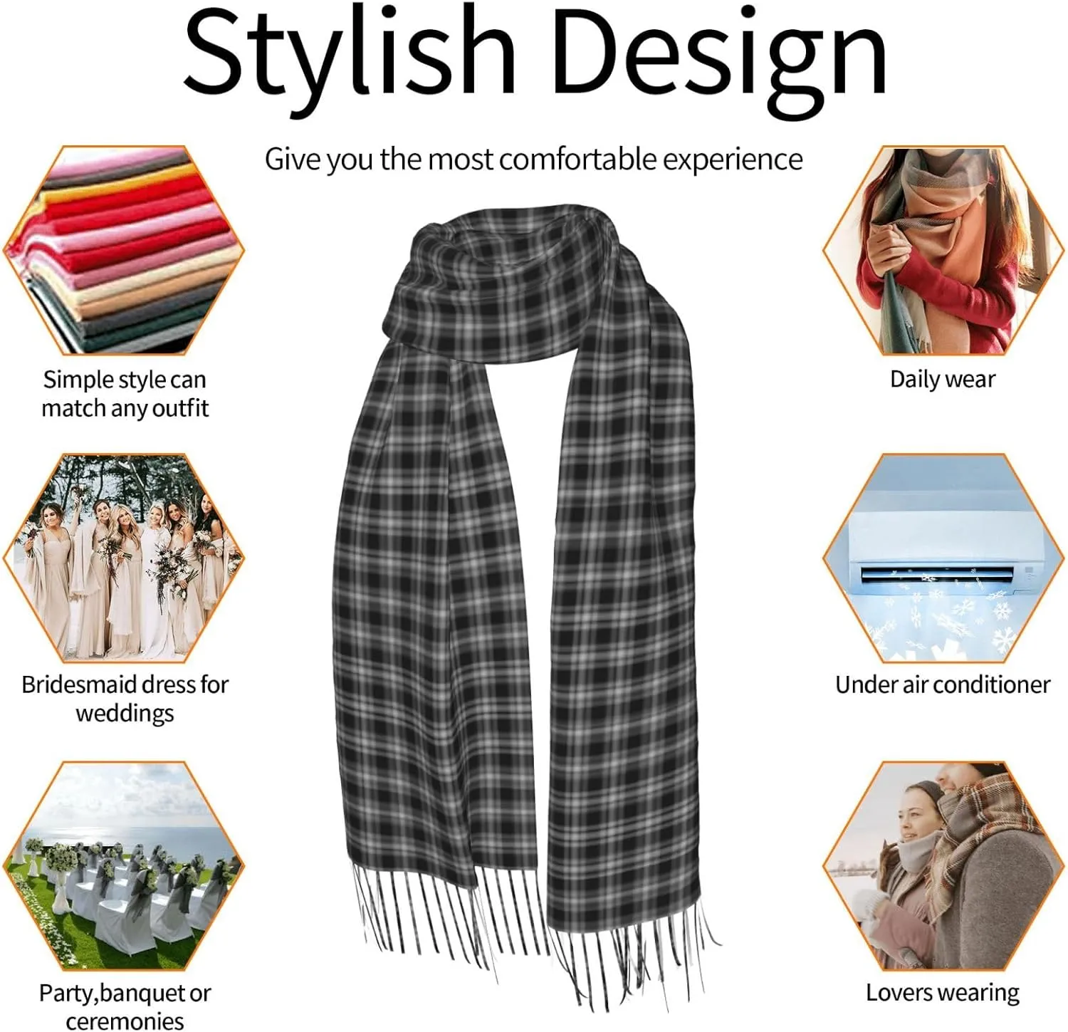 Ireland National Tartan Imitation Cashmere Tassel Scarf Winter Scarf Autumn Softest Classic Warm