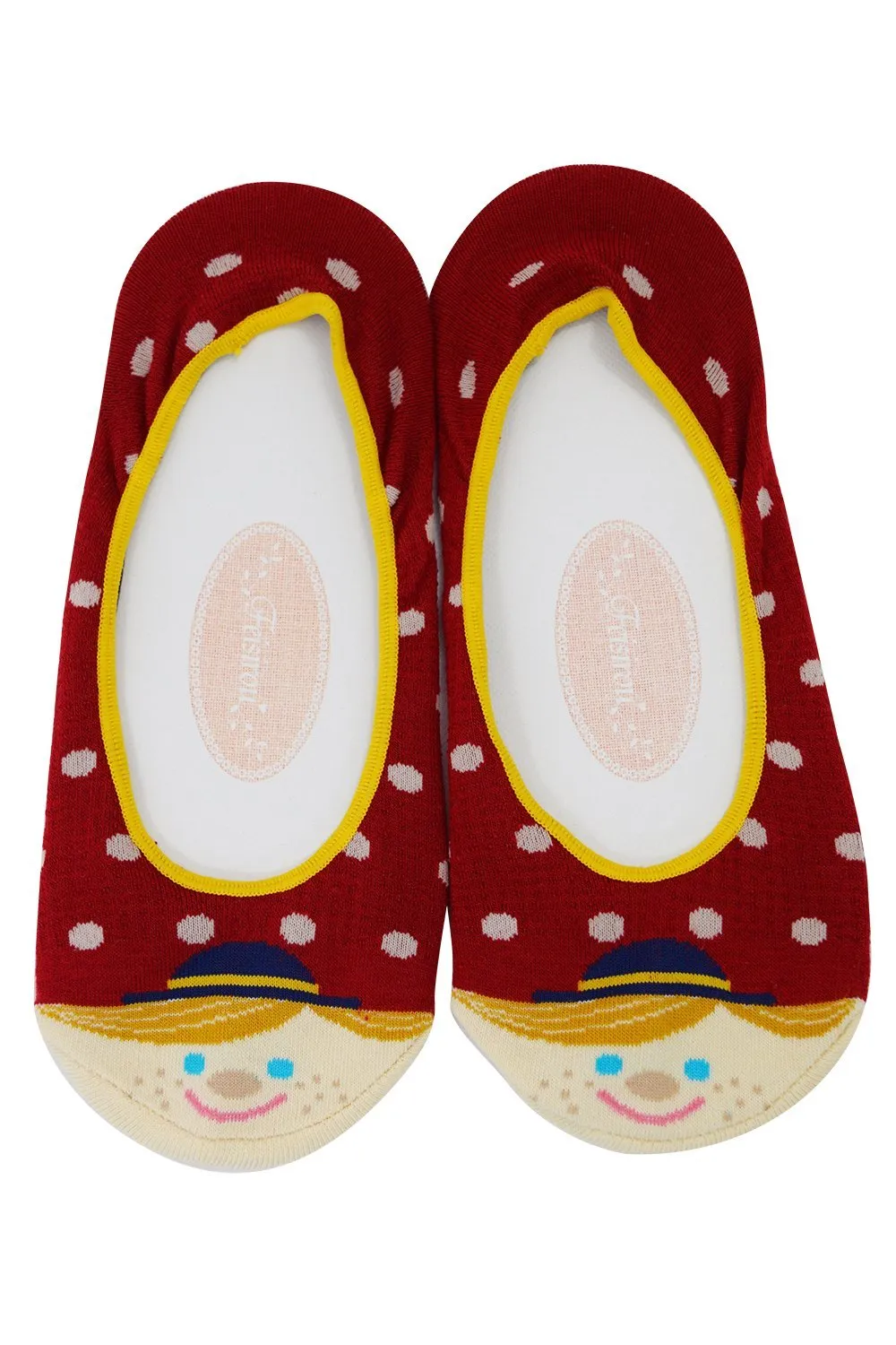 Kawaii Polka Dot Small World Holland Doll Cotton Hidden No-show Socks - 3 pairs