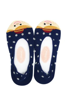 Kawaii Polka Dot Small World Holland Doll Cotton Hidden No-show Socks - 3 pairs