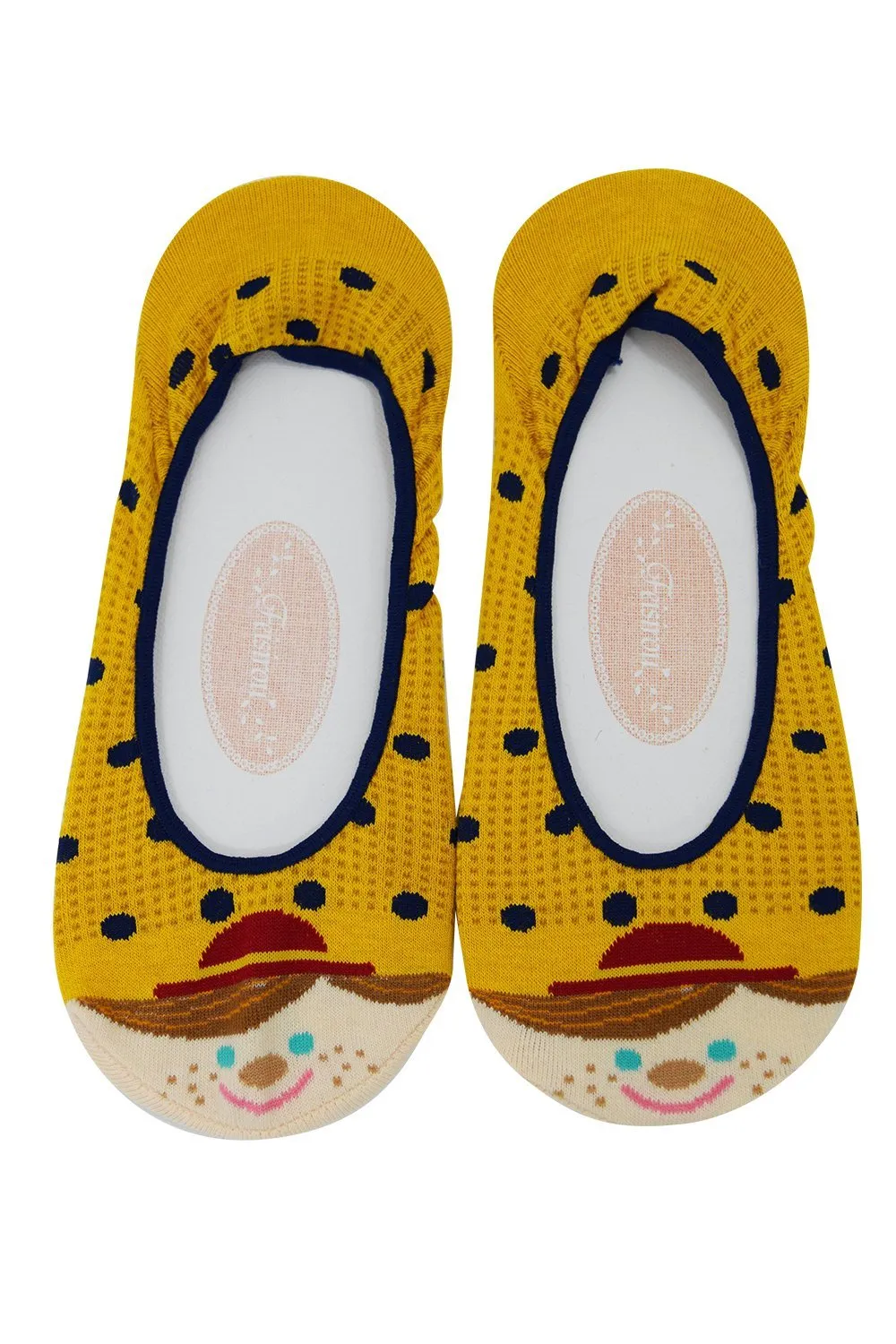 Kawaii Polka Dot Small World Holland Doll Cotton Hidden No-show Socks - 3 pairs