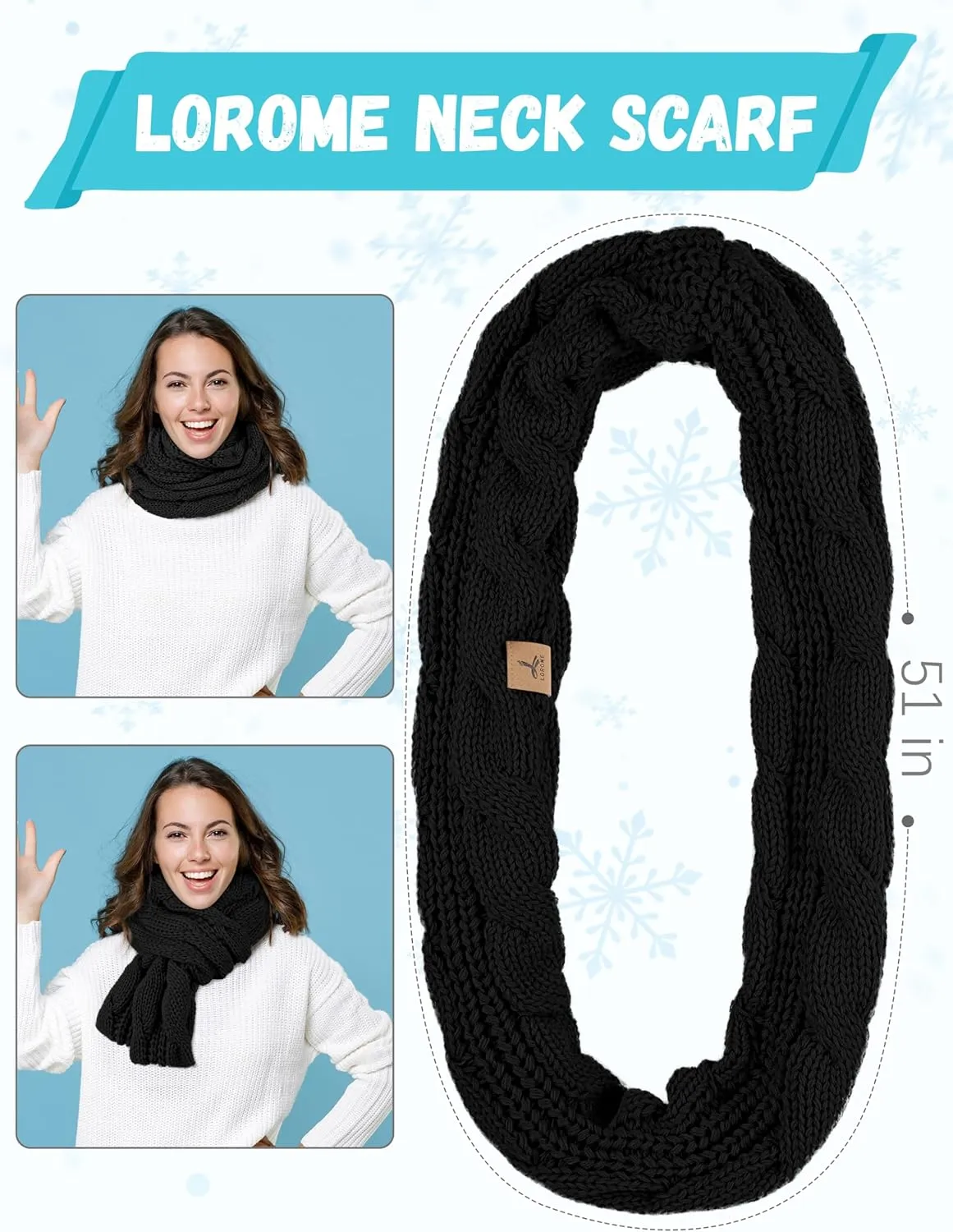 LOROME Winter Hat Scarf Earmuffs Gloves for Women, Touchscreen Gloves Beanie Hat Earmuffs Womens Scarves