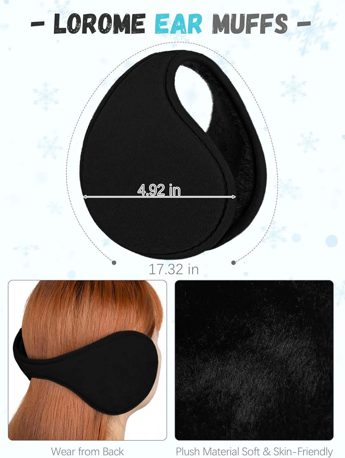 LOROME Winter Hat Scarf Earmuffs Gloves for Women, Touchscreen Gloves Beanie Hat Earmuffs Womens Scarves