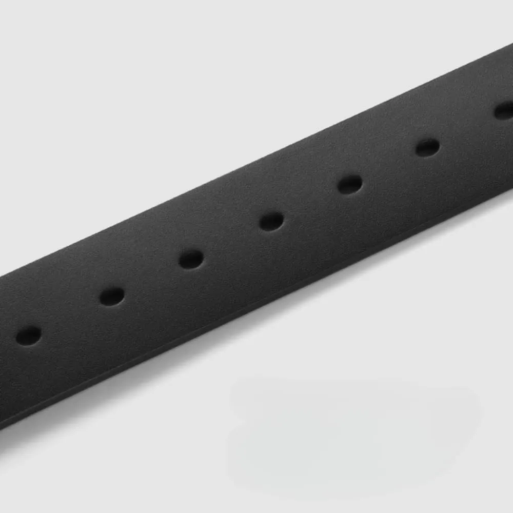 Men Black Belts with Eyelets Metal Buckle Premium Genuine Leather Fashion