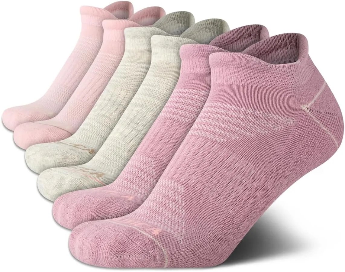 Nautica Women's Athletic Socks - 6 Pack Anti Blister Low Cut Tab Cushioned Ankle Socks - Arch Support Socks for Women (4-10)
