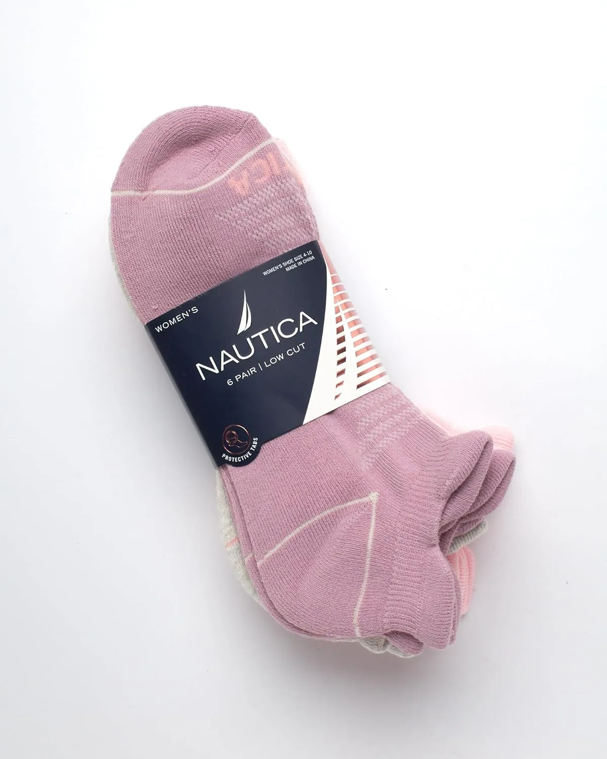 Nautica Women's Athletic Socks - 6 Pack Anti Blister Low Cut Tab Cushioned Ankle Socks - Arch Support Socks for Women (4-10)