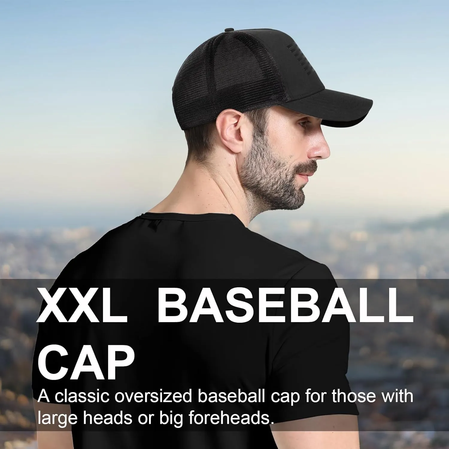 Oversize XXL American Flag Trucker Hat - Adjustable 23"-25.5" Baseball Cap - 3D Embossed Logo Mesh Snapback Hat