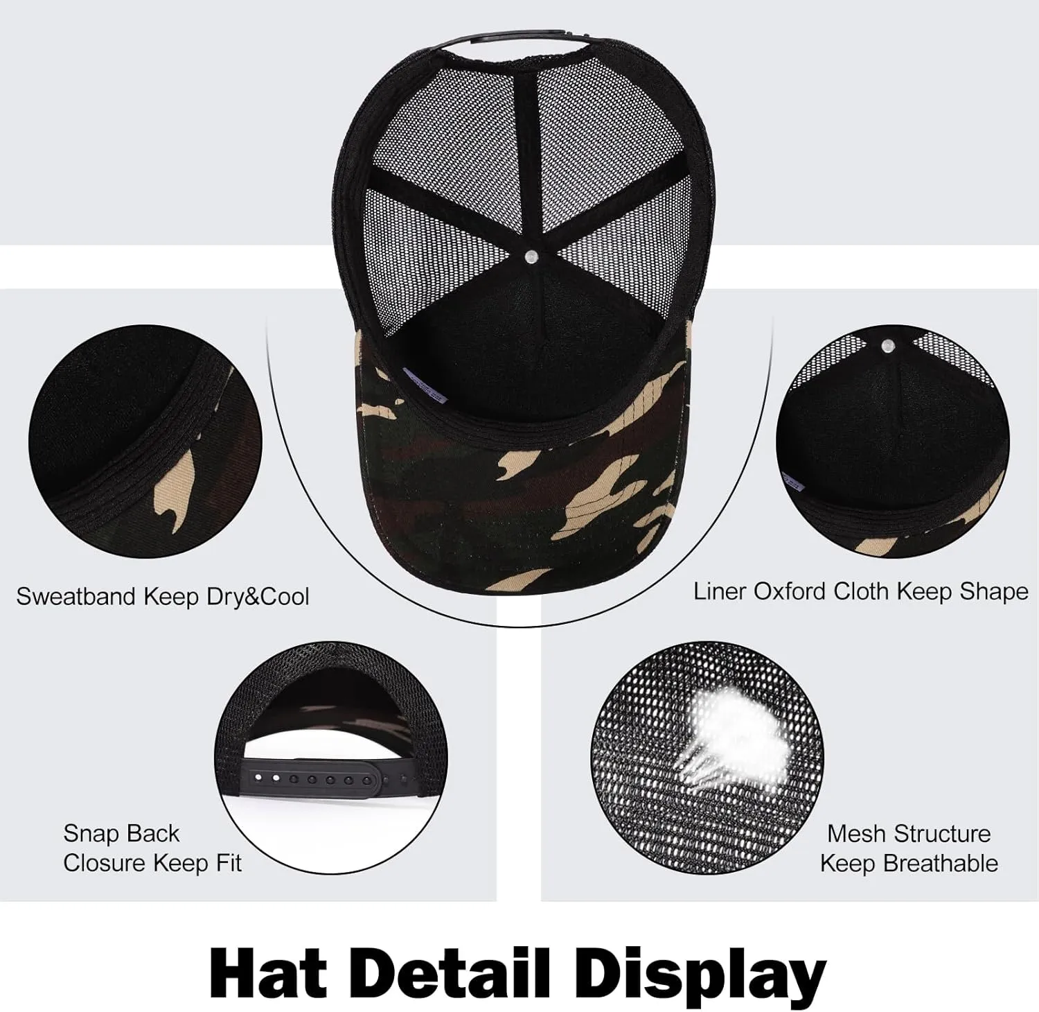 Oversize XXL American Flag Trucker Hat - Adjustable 23"-25.5" Baseball Cap - 3D Embossed Logo Mesh Snapback Hat