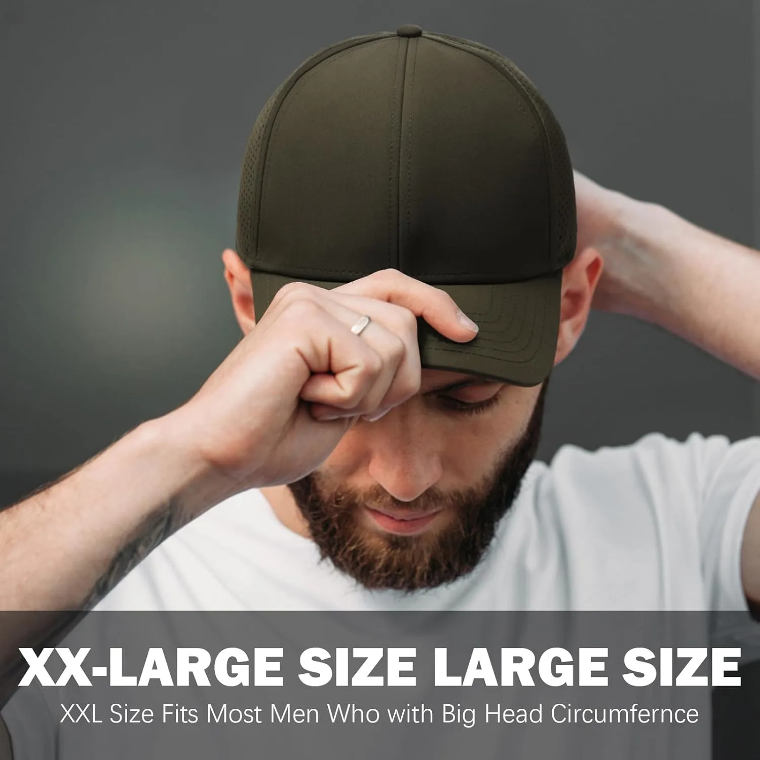 Oversize XXL Quick Dry Baseball Caps for Men, Mesh Snapback Hat for Big Head 23.6"-25.9", Unisex Outdoor Sport Hat