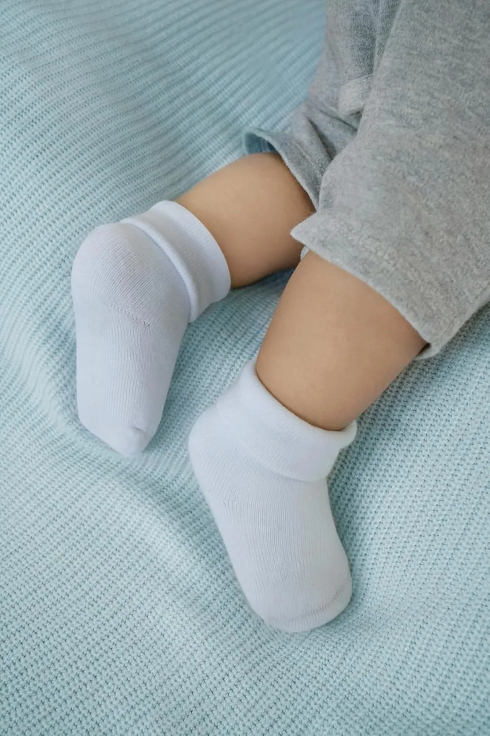 RATIVE Newborn Baby Socks 0-6,6-12 Months Terry Turn Cuff Socks for Boys Girls