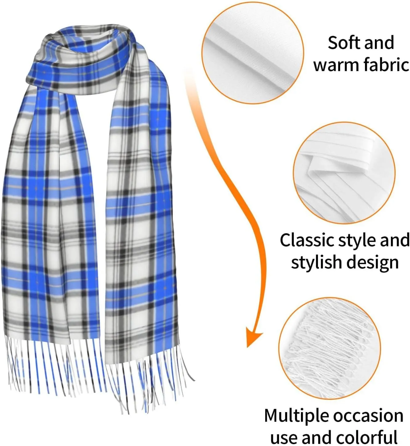 Scottish Clan Home Hume Tartan Plaid Imitation Cashmere Tassel Scarf Winter Scarf Autumn Softest Classic Warm