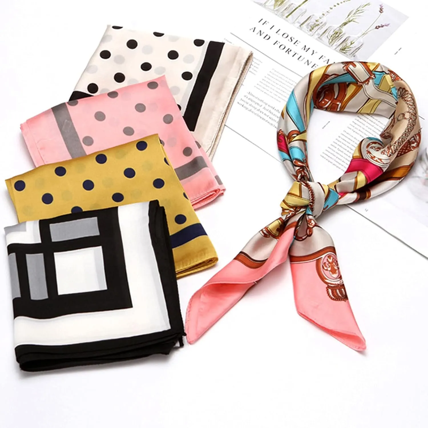 Sets Protective Bandana Women Coverage Multi-Purpose Wrap Gift Headband Scarf Scarf Antique Shawl (Color : Pink, Size : One Size)