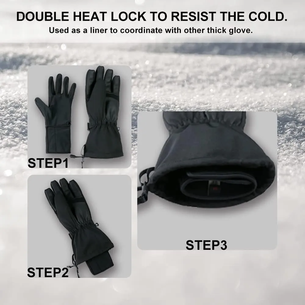 Soft Shell Heated Glove Liner for Men and Women Touch Screen Winter Gloves Rechargeable Battery Hand Warmers