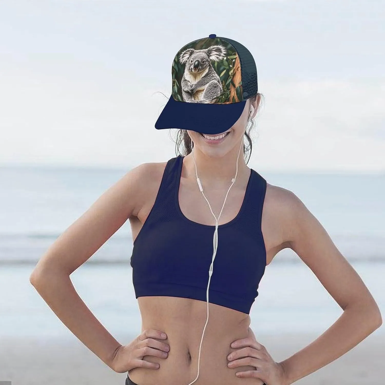 The Lovely Koala Adult Baseball Cap Hollow Baseball Hat Sun Visor Hat Adjustable Golf Hat for Men Women
