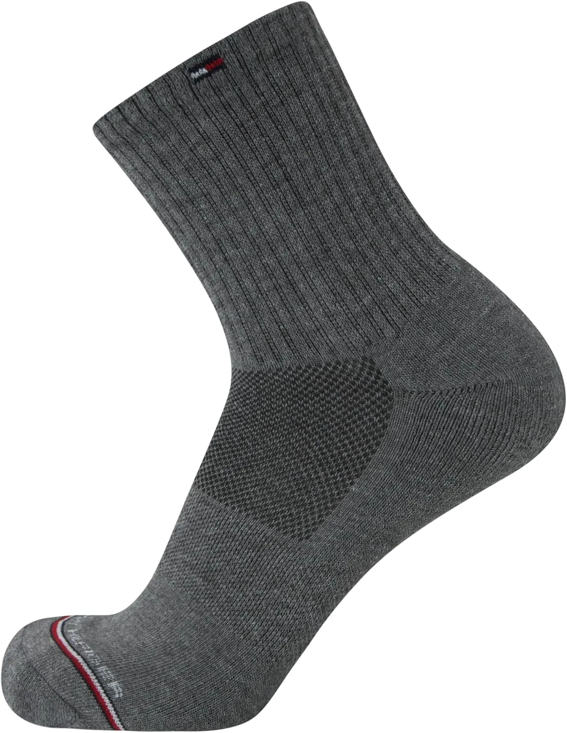 Tommy Hilfiger Mens Quarter Socks - 12 Pack Performance Stretch Cushioned Athletic Mid Crew Socks for Men (Sizes: 7-12)