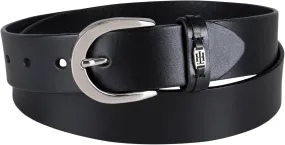 Tommy Hilfiger Women's TH Ornament Logo Casual Leather Belt for Jeans, Trousers and Dresses