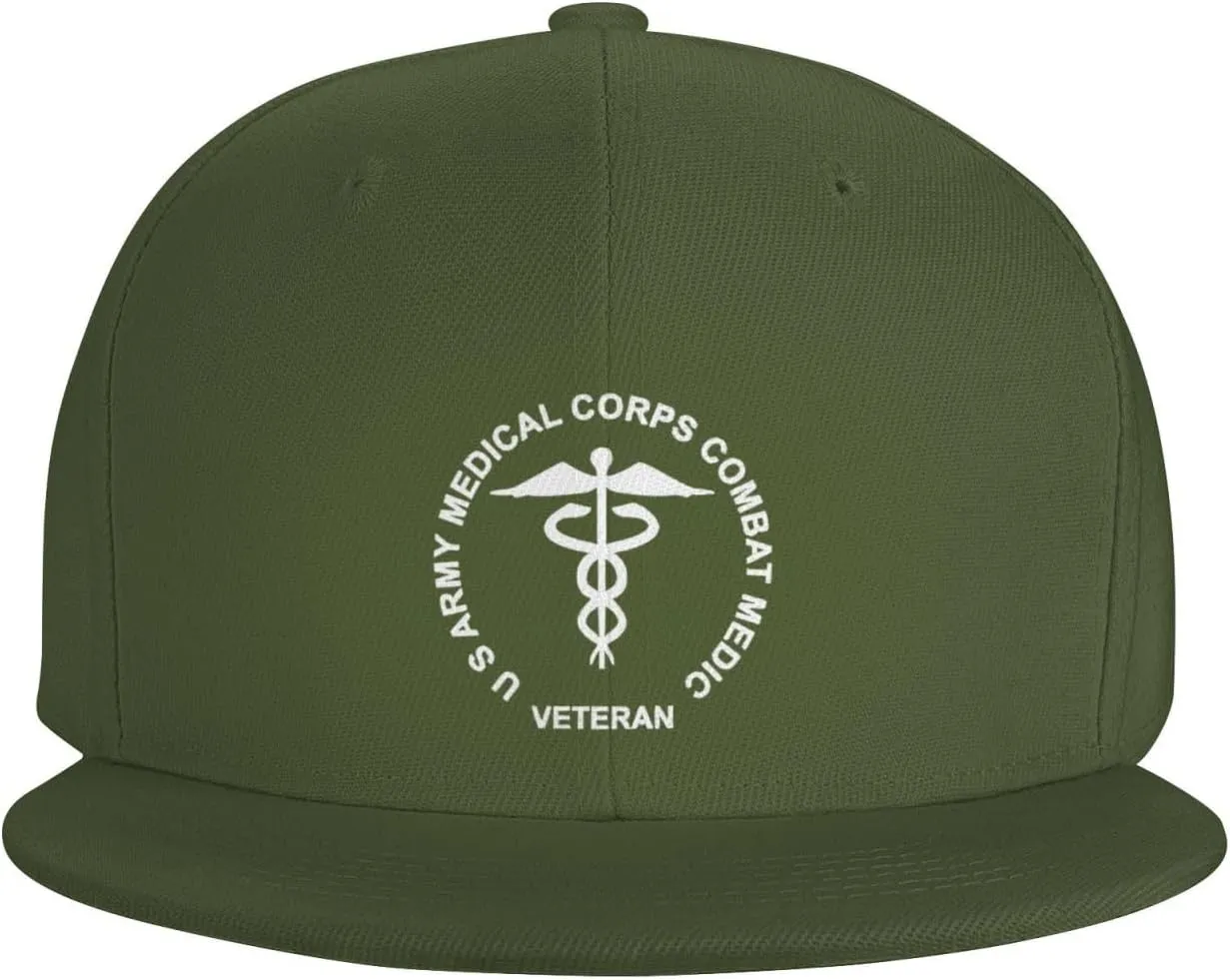 Us Army Combat Medic Veteran Unisex Baseball Cap Adjustable Flat Brim Hat Trucker Hat