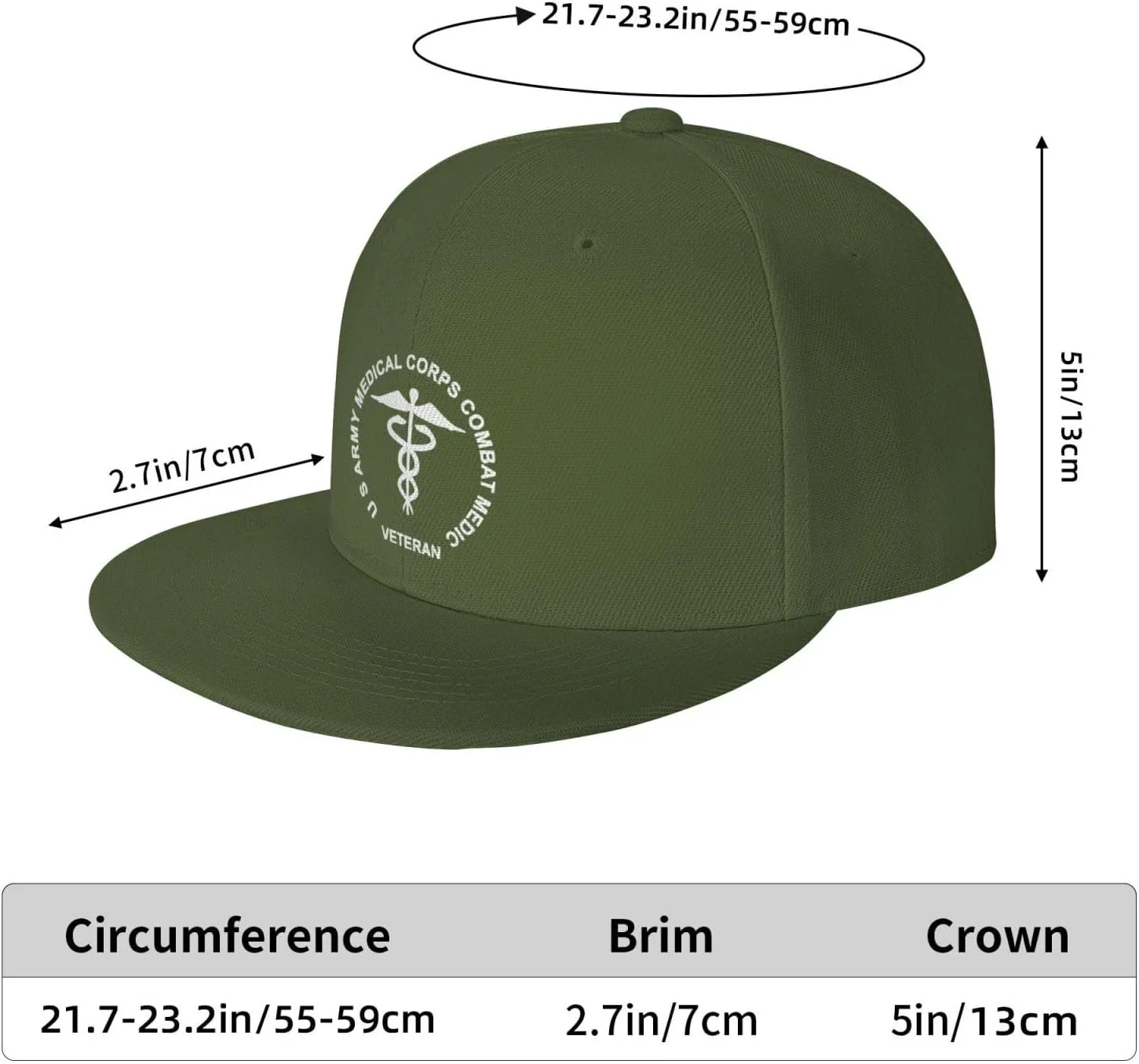 Us Army Combat Medic Veteran Unisex Baseball Cap Adjustable Flat Brim Hat Trucker Hat