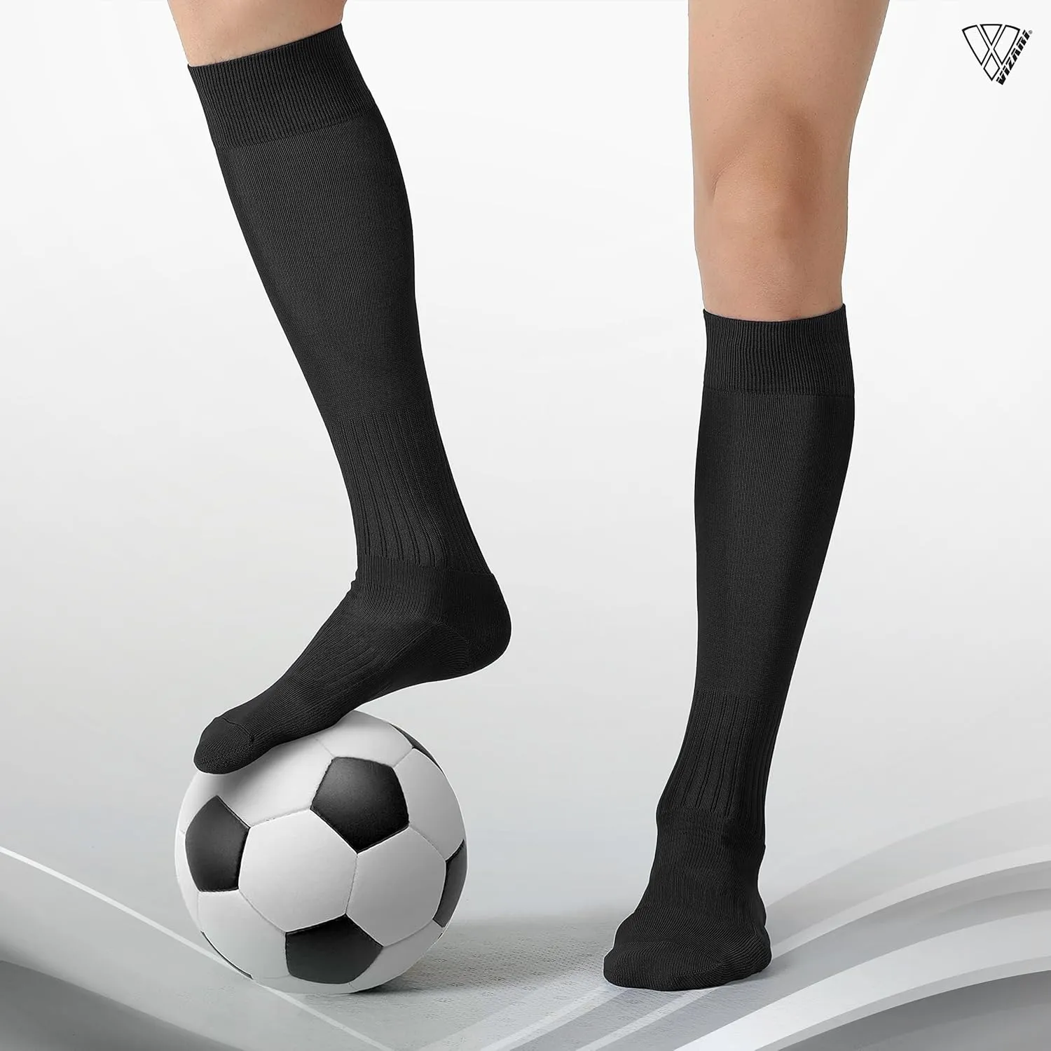 Vizari Soccer Tube Socks for Youth & Adult - Compression Socks with Cushioning Support for Football, Baseball, Rugby & Hockey