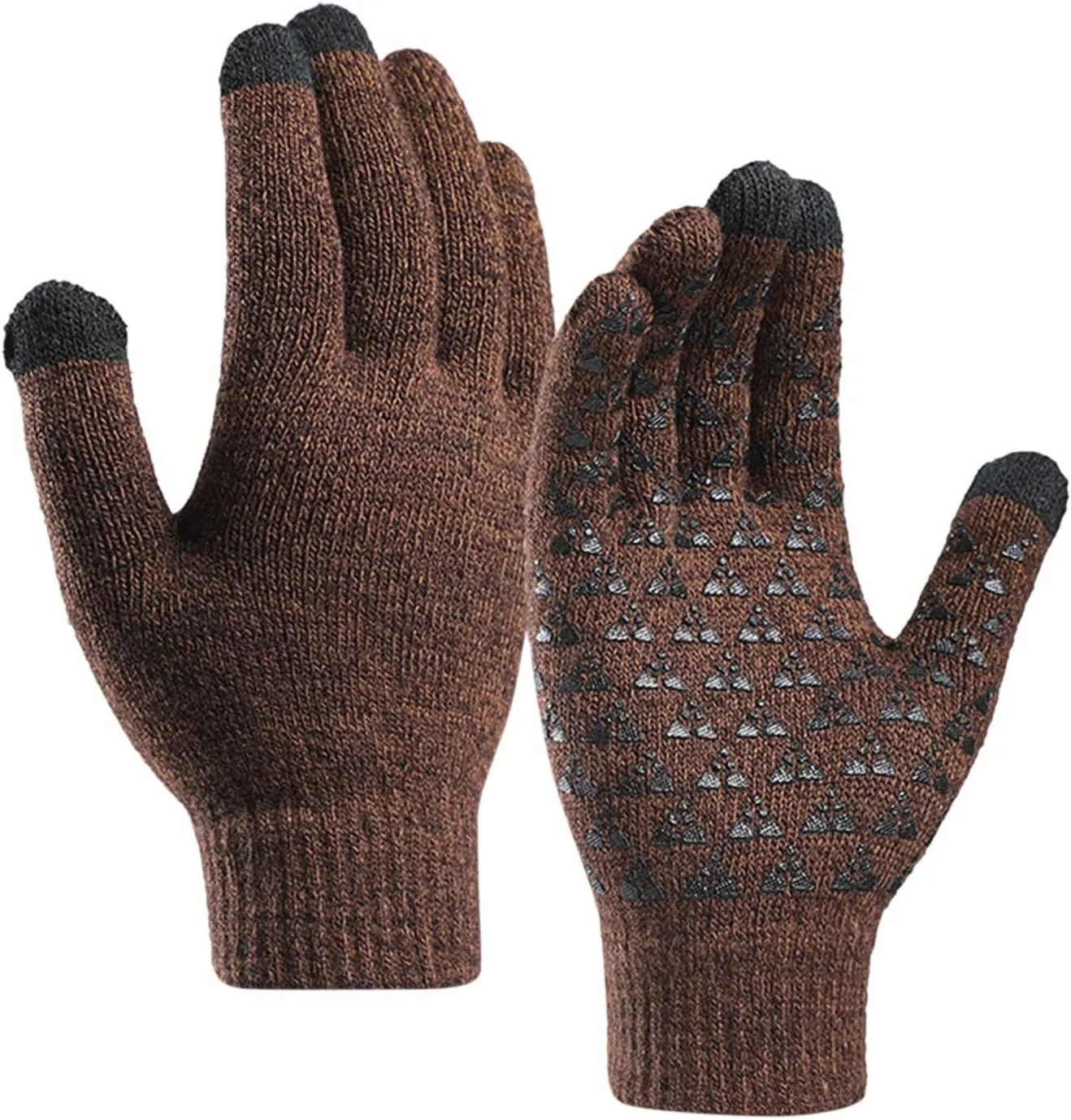 Winter Gloves Men,Thermal Knit Lining Full Fingers Touch Screen Warm Gloves for Driving Cold Weather Kids Hiking