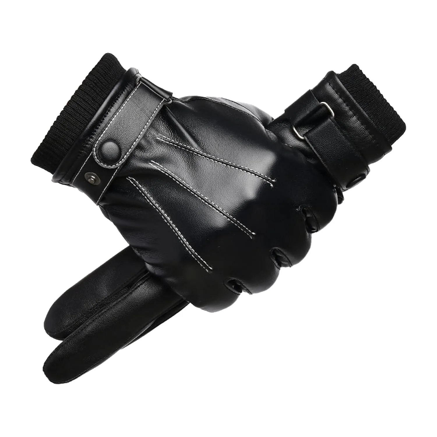 Winter Leather Ridding Gloves,Thermal Touch Screen Waterproof Ski Cashmere for Men Women Walking Adventures Snowboarding Cycling Driving Running Hiking Outdoor Sports E