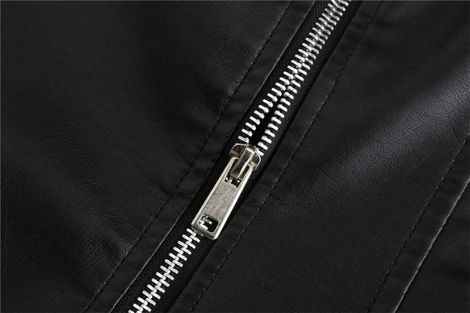 Women's Faux Leather Moto Biker Short Coat Jacket Zip Up Motorcycle Short PU Moto Biker Outwear Fitted Slim Coat