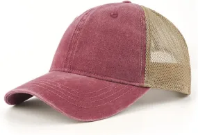 Zylioo XXL Oversize Washed Trucker Cap,Adjustable Mesh Trucker Hats,Soft Crown Running Hat for Big Heads