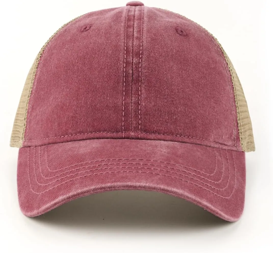 Zylioo XXL Oversize Washed Trucker Cap,Adjustable Mesh Trucker Hats,Soft Crown Running Hat for Big Heads